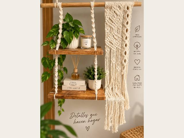 Estante Boho de Macramé