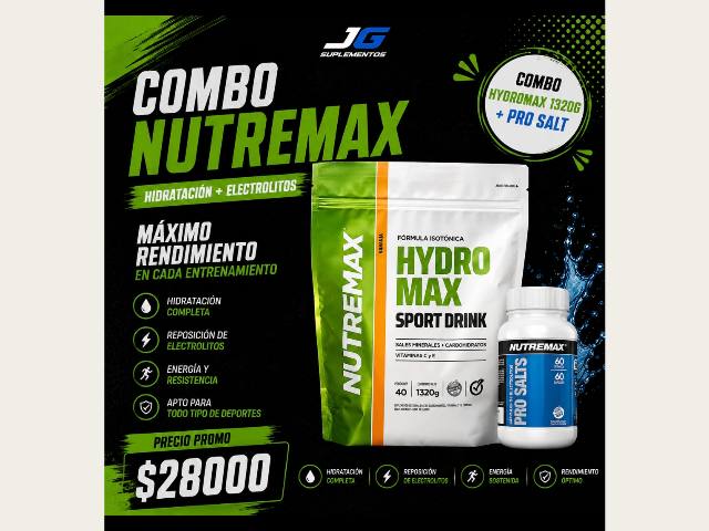Combo Hydromax 1320 gr + Prosalt 60 cápsulas