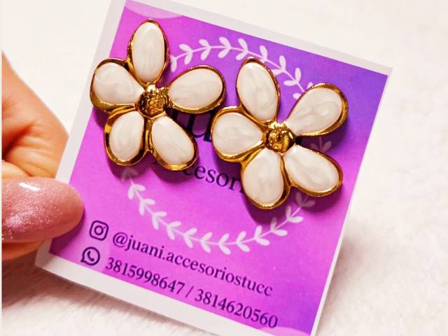 Aros Flor Blanca