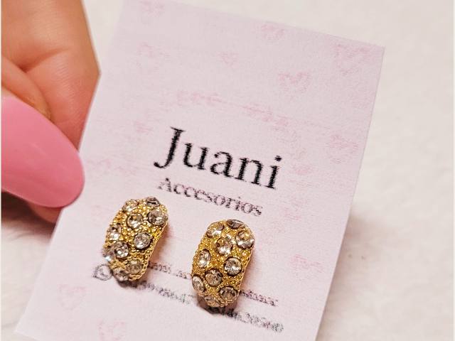 Aros Dorados con Piedritas