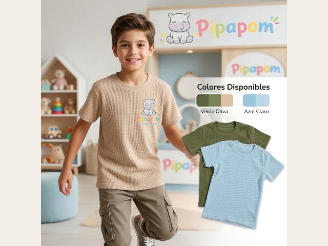 Remera waffle lisa