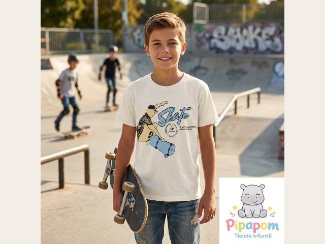 Remera algodón estampada