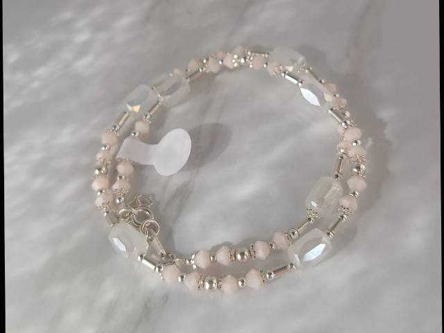 Pulsera doble o chocker ( plata 925 y cristales de roca )