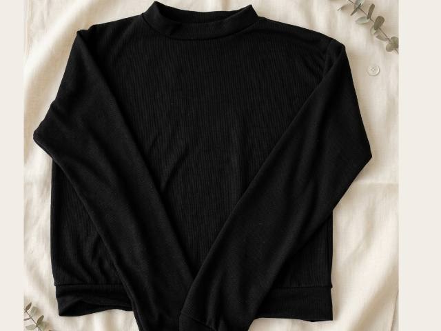 Conjunto negro de lanilla