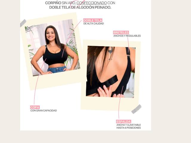 Corpiños doble algodón / talles reales para mujeres reales