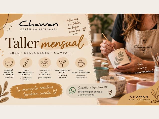 Taller mensual de ceramica