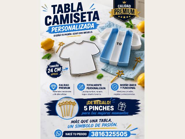 TABLA PARA PICADAS DOBLE + PINCHES