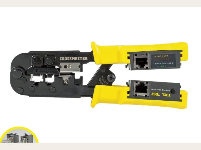 Pinza Crimpeadora - Pela y Corta Cables - con Tester Crossmaster