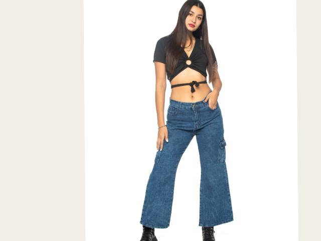 Jeans cargo azul Talle 40 