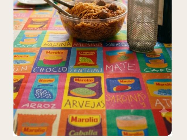 🥫 Mantel Marolio – ¡Especial para Mesas Argentas! 🍝🩵🤍🥩