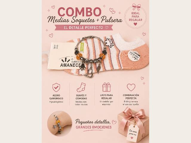 Pulsera Pandora + medias soquetes amanecer