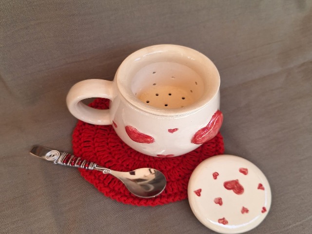 Set taza, individual, cucharita y difusor