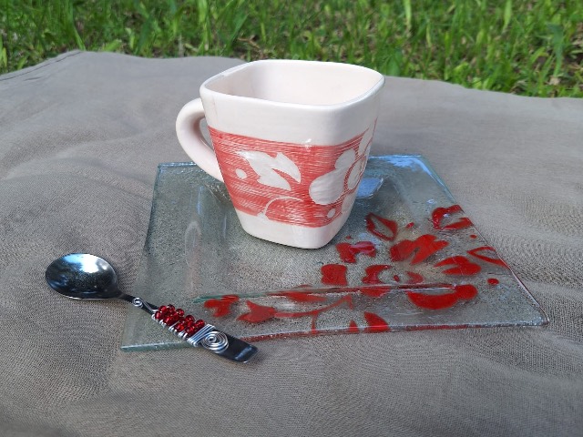 Set plato, cucharita y taza